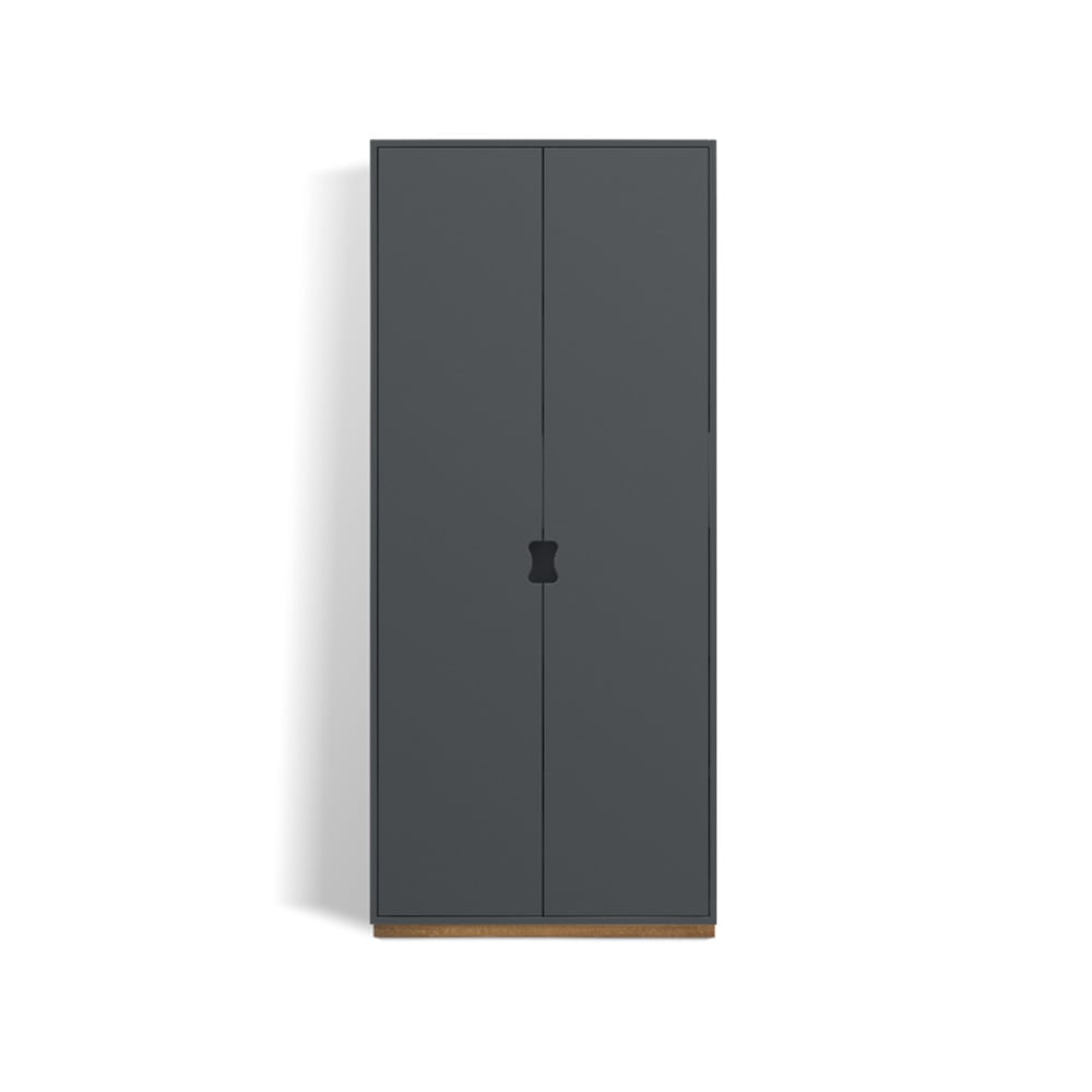 Asplund Armoire haute Snö F Storm grey, base en chêne, dj.42 cm