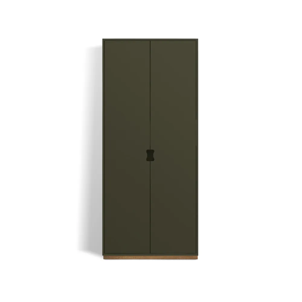Armoire haute Snö F, Taupe, bas en chêne, dj.42 cm Asplund