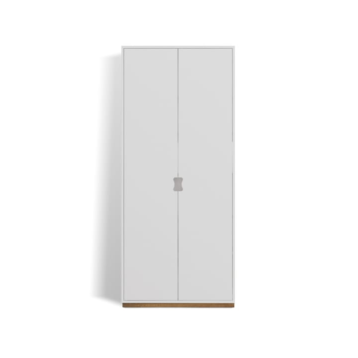 Armoire haute Snö F - white, base en chêne, dj.42 cm, portes opaques - Asplund