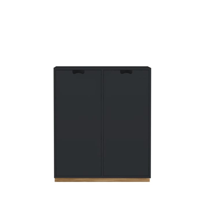 Armoire Snö E - Char grey, base en chêne, portes opaques, dj.30 cm - Asplund
