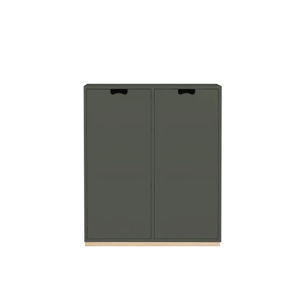 Armoire Snö E, Green khaki, base en bouleau, portes opaques, dj.42 cm Asplund
