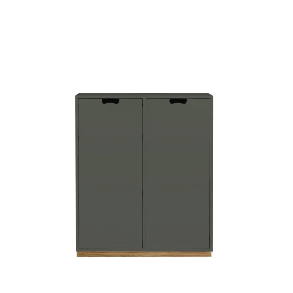 Armoire Snö E, Green khaki, base en chêne, portes opaques, dj.42 cm Asplund