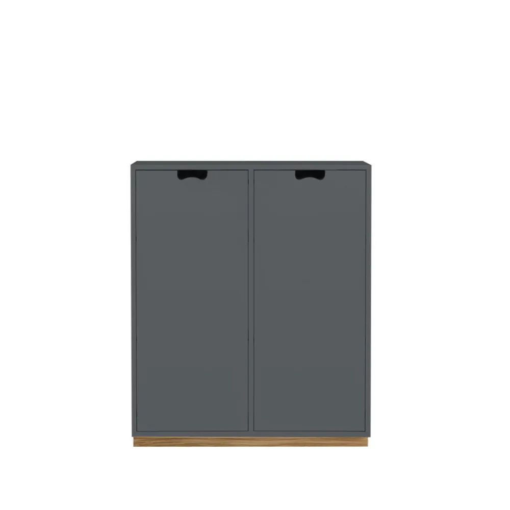 Armoire Snö E, Storm grey, base en chêne, portes opaques, dj.30 cm Asplund