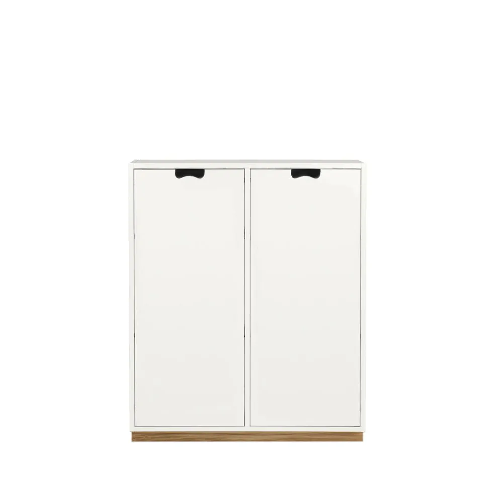 Armoire Snö E, White, base en chêne, portes opaques, dj.30 cm Asplund