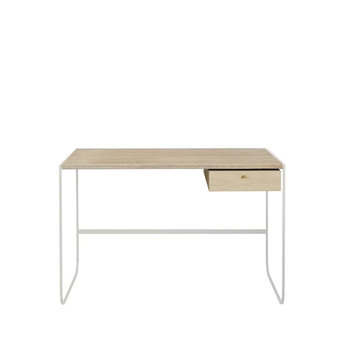 Bureau Tati - chêne teinté blanc (p2), 1 tiroir p2, support blanc - Asplund