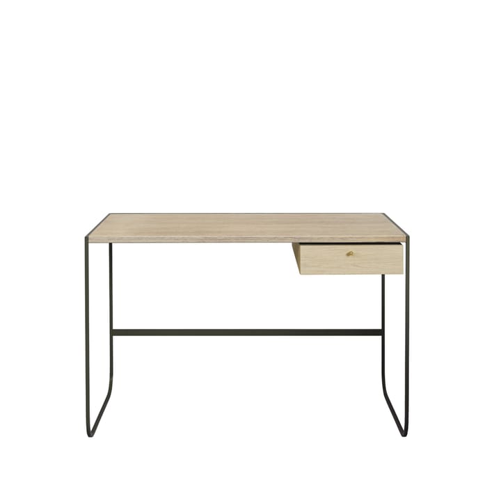 Bureau Tati - chêne teinté blanc (p2), 1 tiroir p2, support green khaki - Asplund