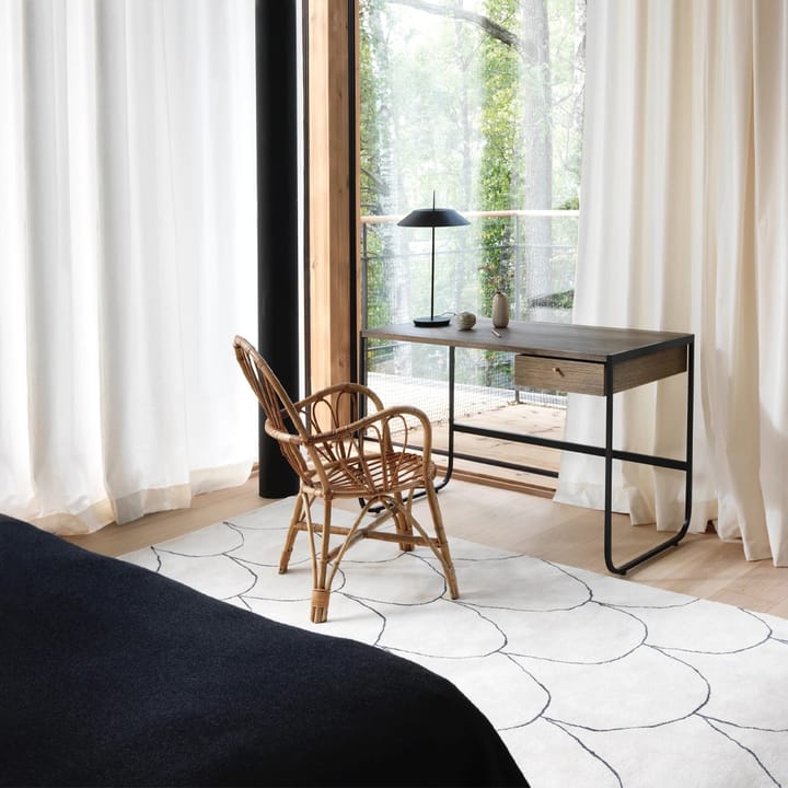 Bureau Tati, chêne teinté blanc (p2), 1 tiroir p2, support green khaki Asplund