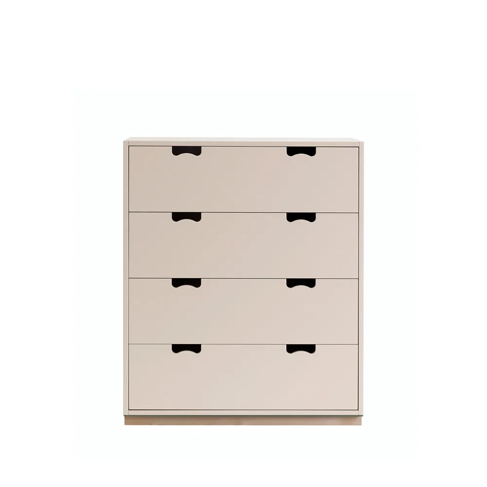 Commode Snö A, rose, support en bouleau Asplund