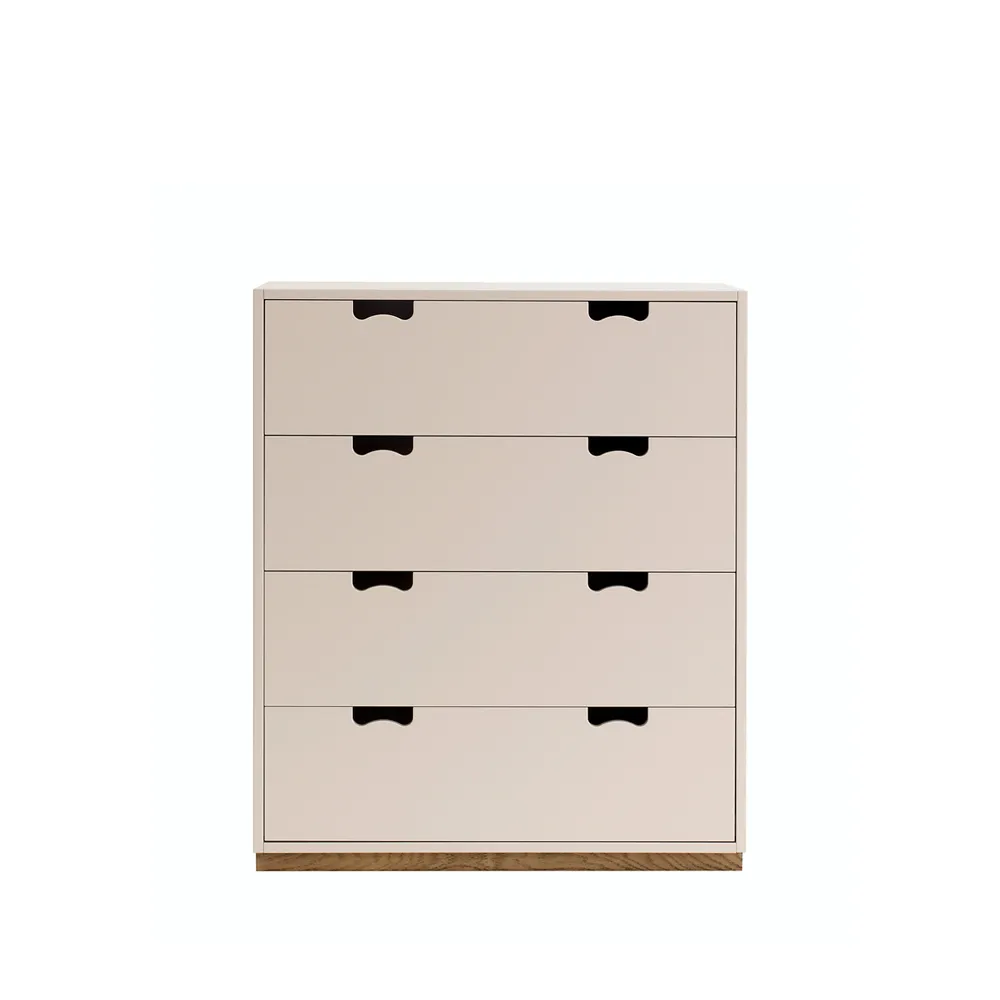 Commode Snö A, rose, support en chêne Asplund