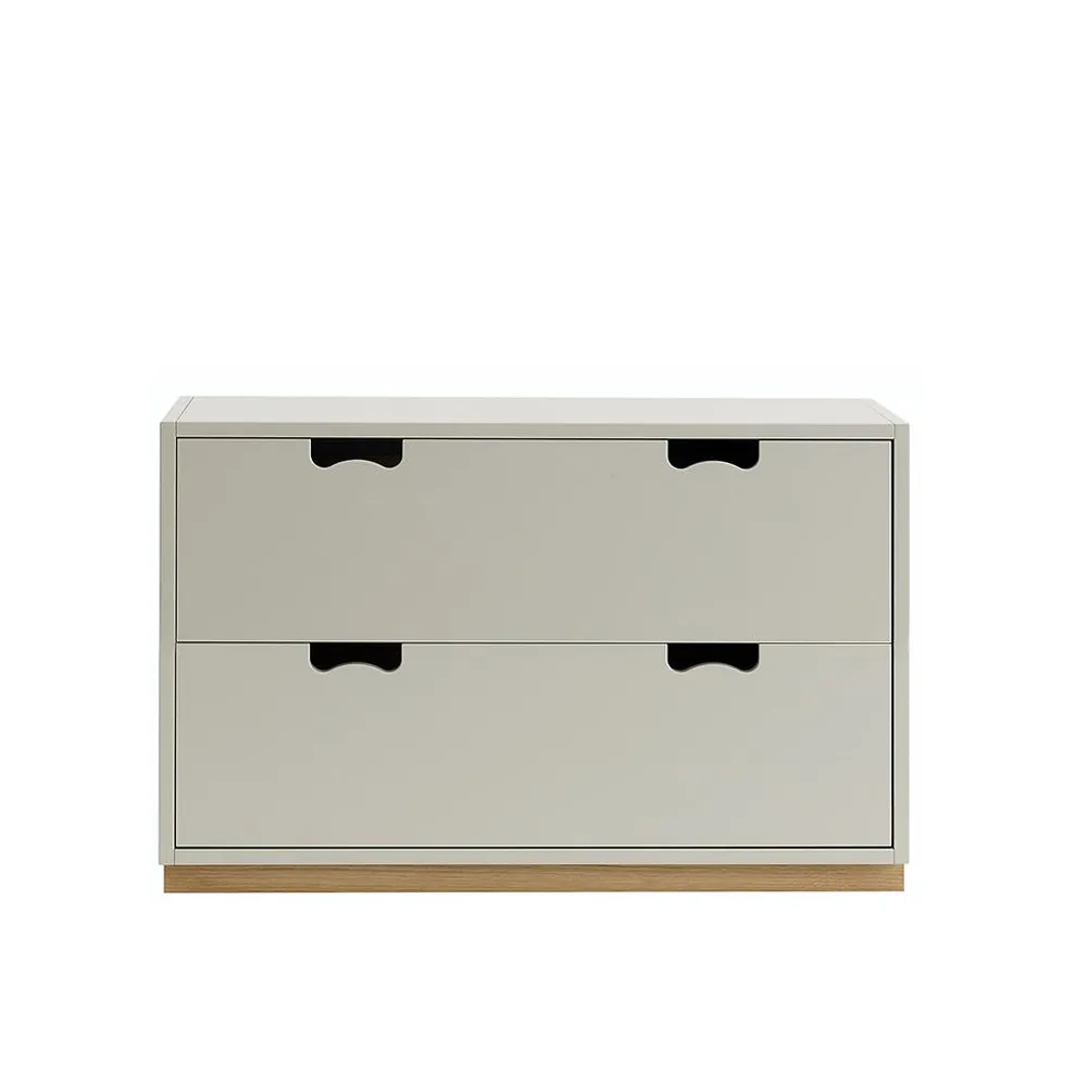 Commode Snö A2, light grey, support en chêne Asplund