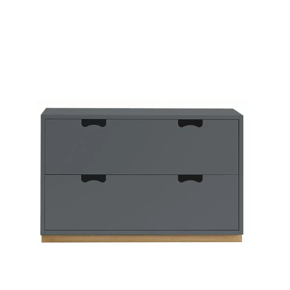 Commode Snö A2, storm grey, support en chêne Asplund