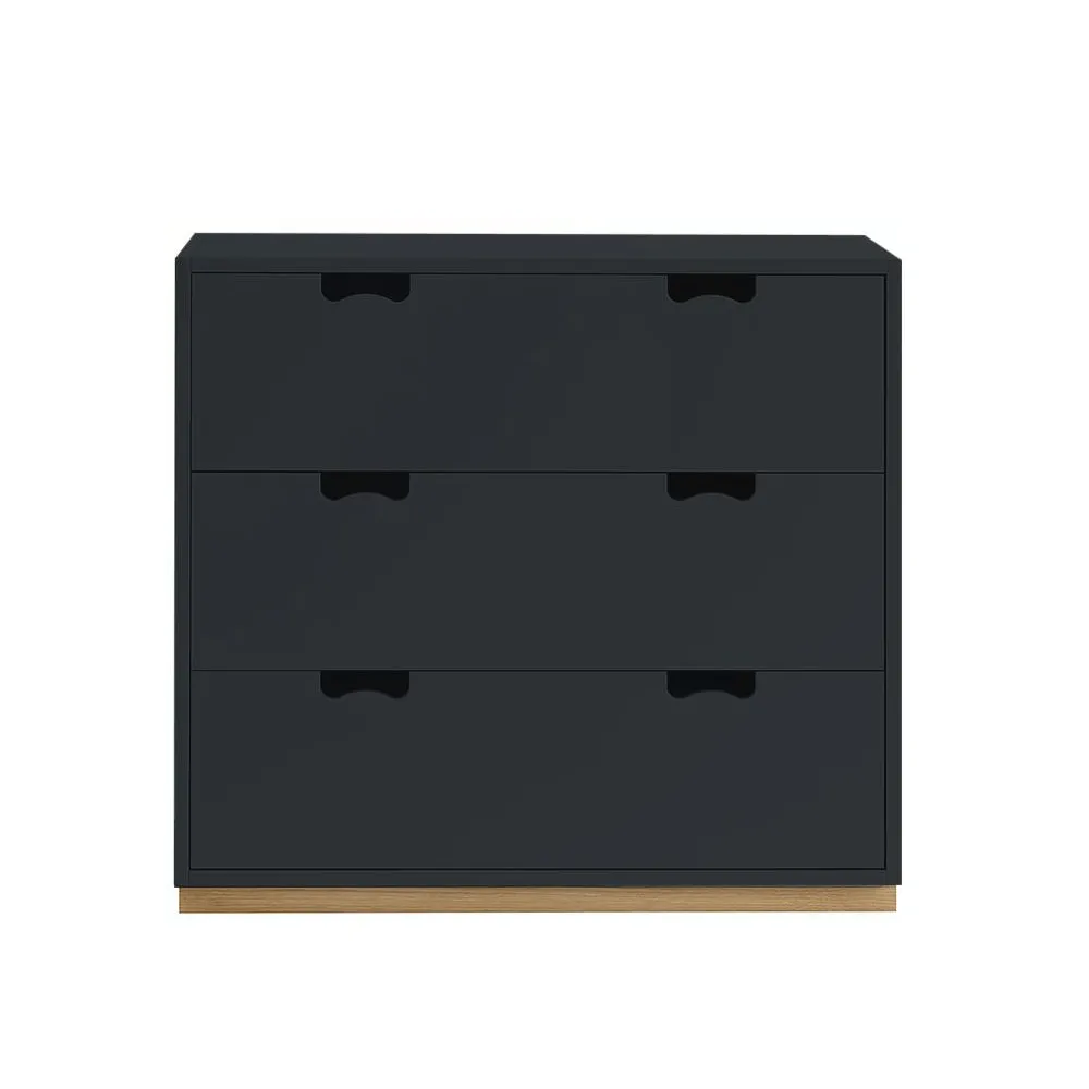 Commode Snö A3, char grey, support en chêne Asplund