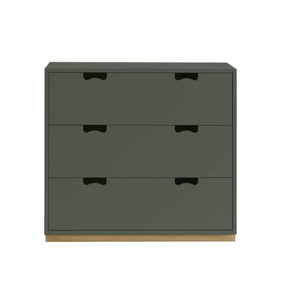 Commode Snö A3, green khaki, support en chêne Asplund