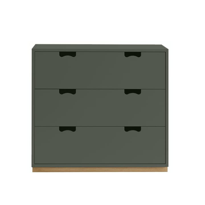 Commode Snö A3 - green khaki, support en chêne - Asplund