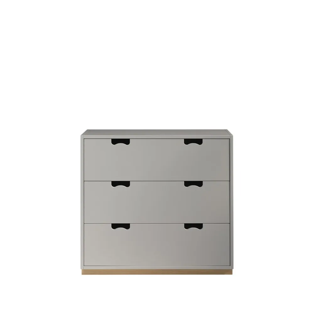 Commode Snö A3, light grey, support en bouleau Asplund