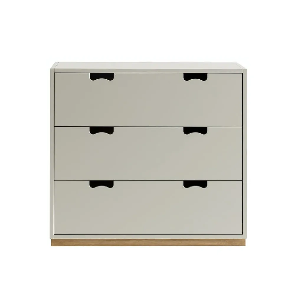 Commode Snö A3, light grey, support en chêne Asplund