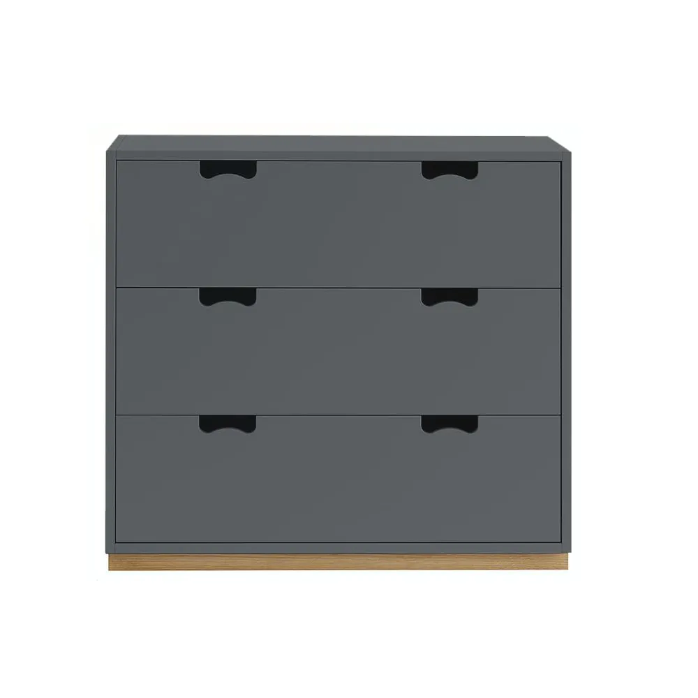 Commode Snö A3, storm grey, support en chêne Asplund