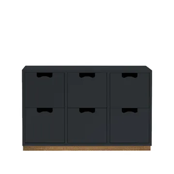 Commode Snö B2 - char grey, support en chêne - Asplund