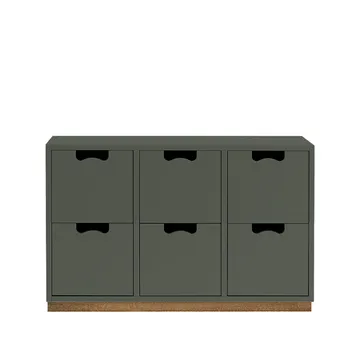 Commode Snö B2 - green khaki, support en chêne - Asplund