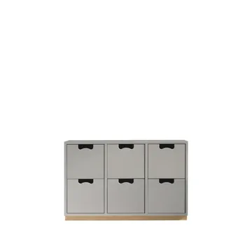 Commode Snö B2 - light grey, support en bouleau - Asplund