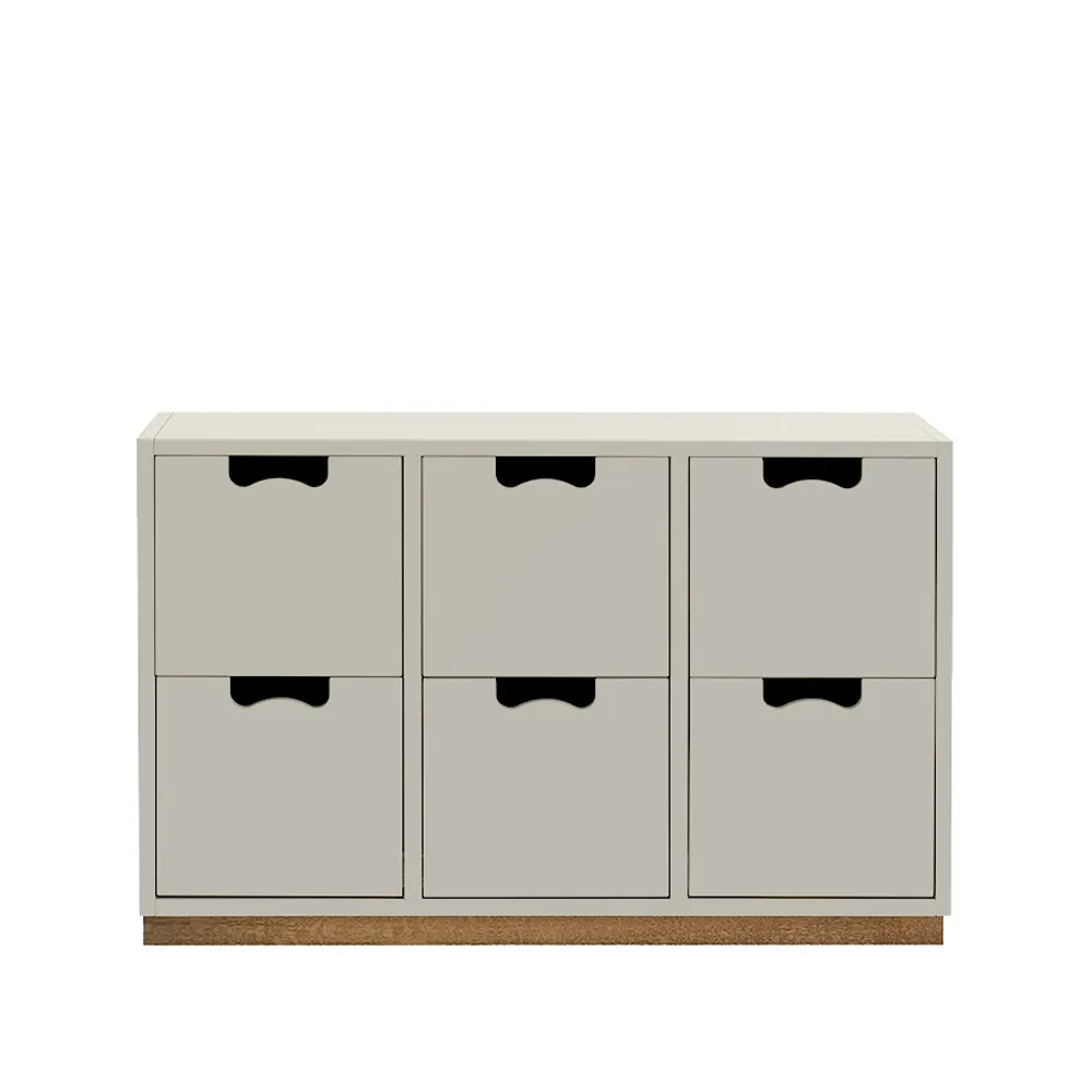 Commode Snö B2, light grey, support en chêne Asplund