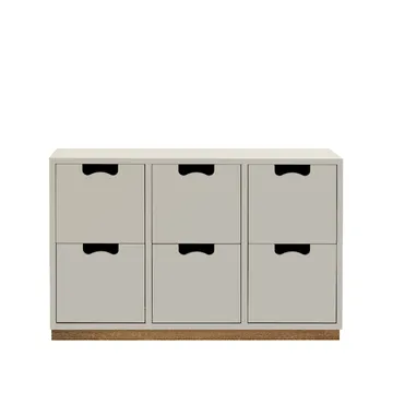 Commode Snö B2 - light grey, support en chêne - Asplund