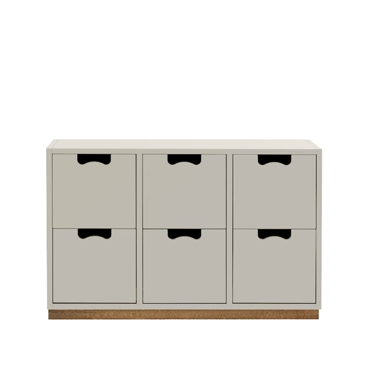 Commode Snö B2 - light grey, support en chêne - Asplund