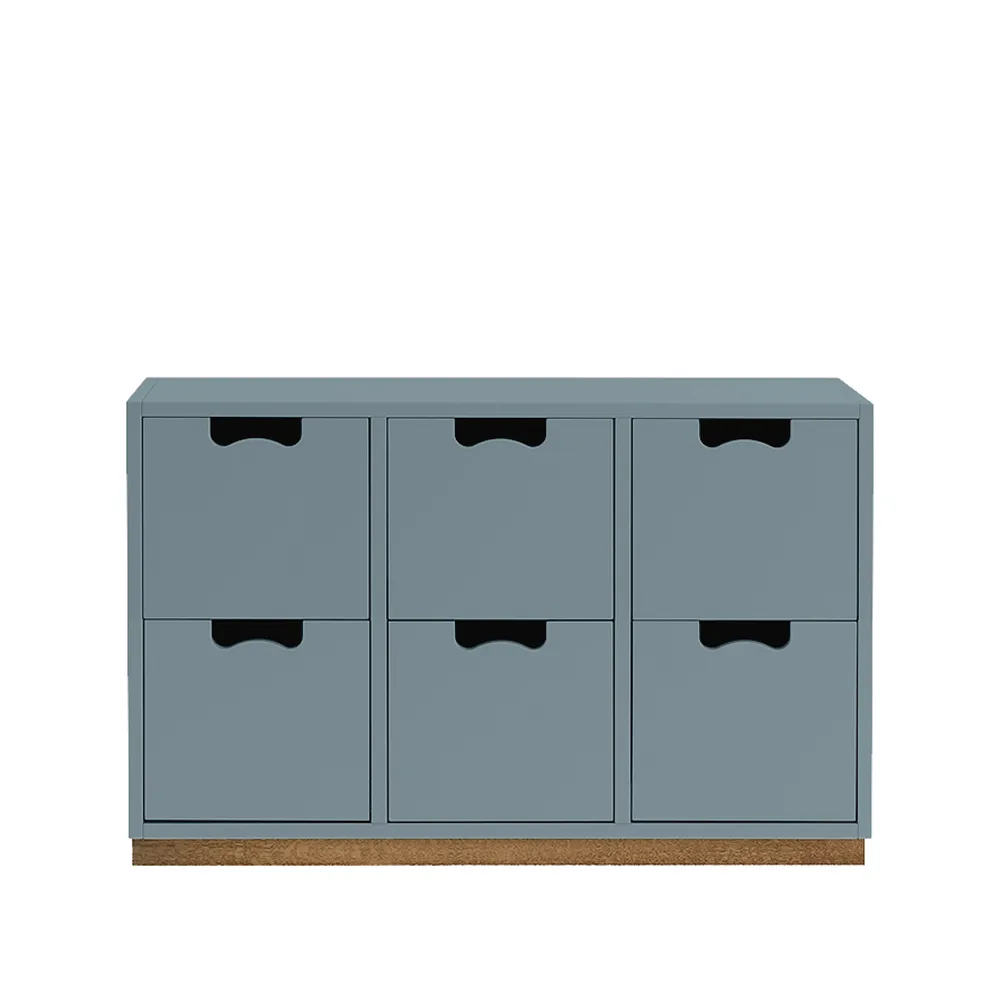 Commode Snö B2, nordic blue, support en chêne Asplund