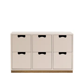 Commode Snö B2 - rose, support en chêne - Asplund