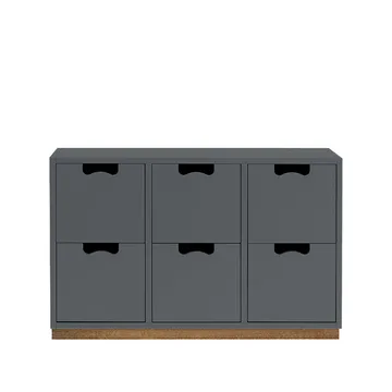 Commode Snö B2 - storm grey, support en chêne - Asplund