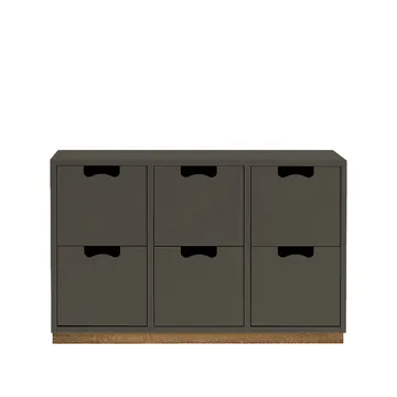Commode Snö B2 - taupe, support en chêne - Asplund