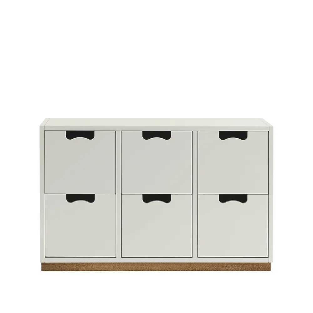 Commode Snö B2, white, support en chêne Asplund