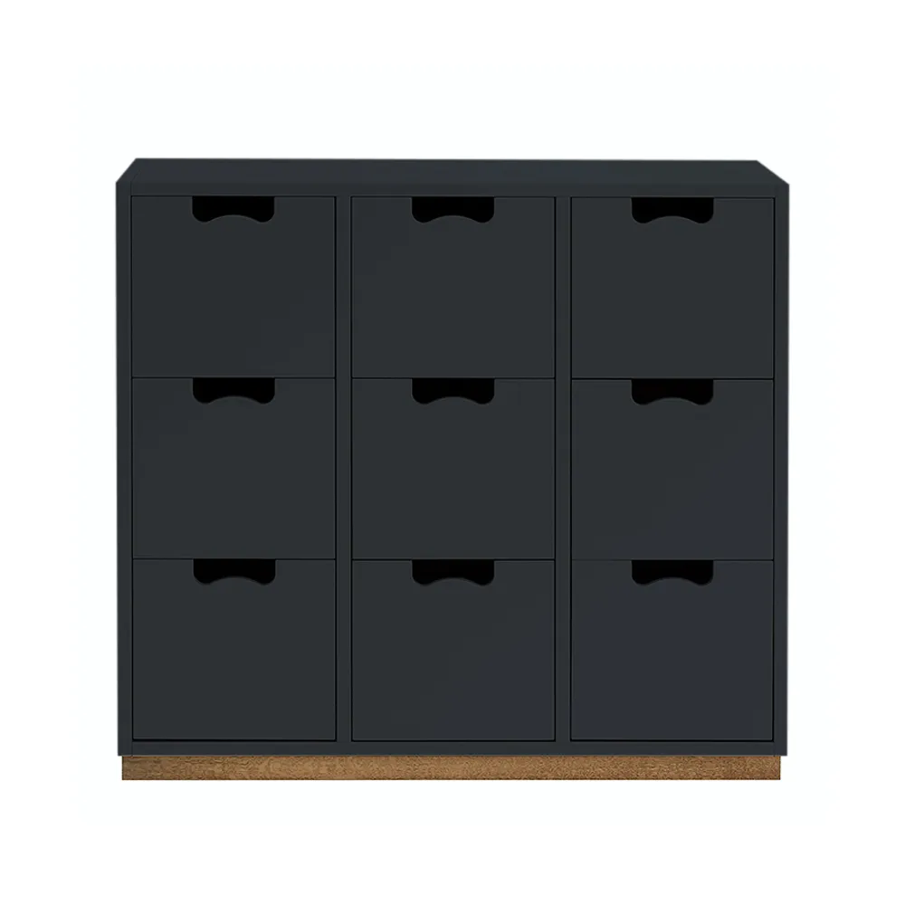 Commode Snö B3, char grey, support en chêne Asplund