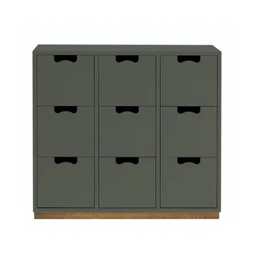 Commode Snö B3 - green khaki, support en chêne - Asplund