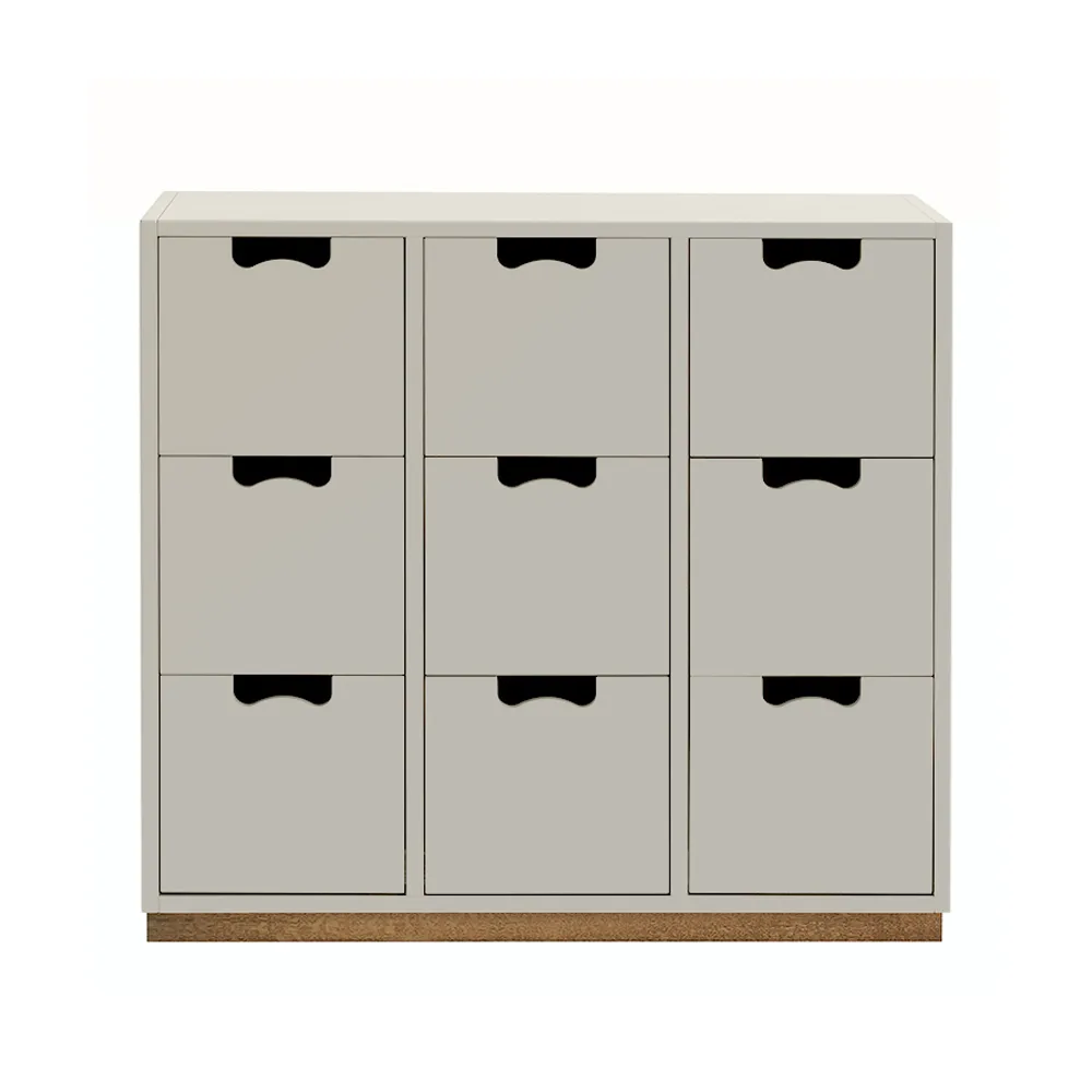 Commode Snö B3, light grey, support en chêne Asplund