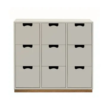 Commode Snö B3 - light grey, support en chêne - Asplund