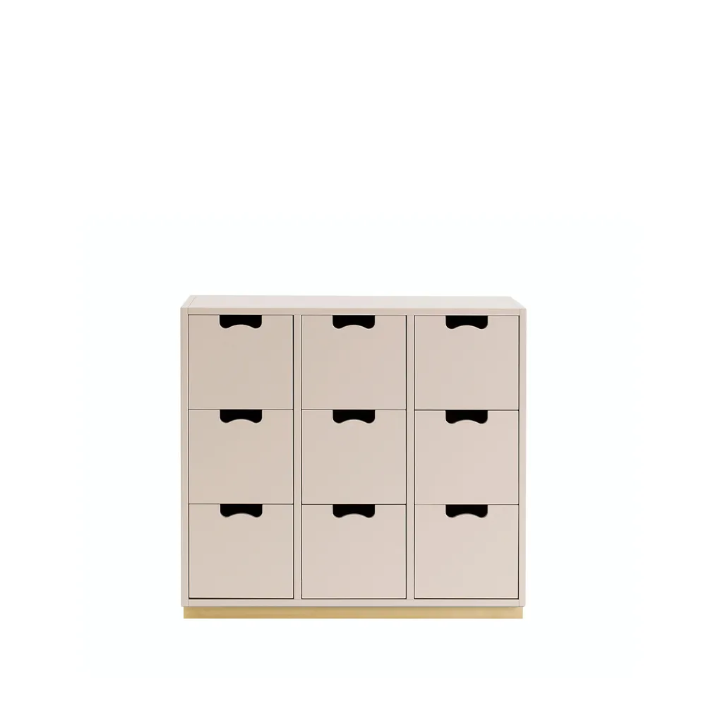 Commode Snö B3, rose, support en bouleau Asplund