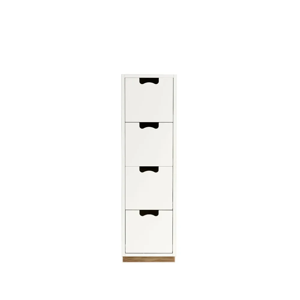 Commode Snö J4, white, bas en chêne Asplund