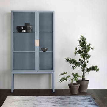 Frame Semi Vitrine - nordic blue, poignée en cuir naturel - Asplund