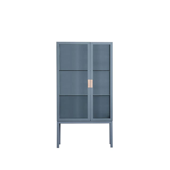 Frame Semi Vitrine - nordic blue, poignée en cuir naturel - Asplund