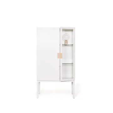 Frame Semi Vitrine - white, cuir natural - Asplund