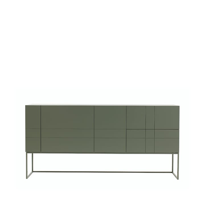 Kilt Light 180 table d'appoint - green khaki, 3 portes, 2 tiroirs - Asplund