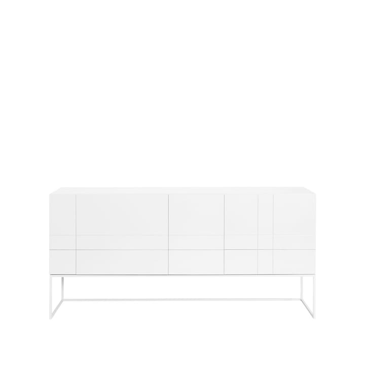Kilt Light 180 table d'appoint - white, 3 portes, 2 tiroirs - Asplund