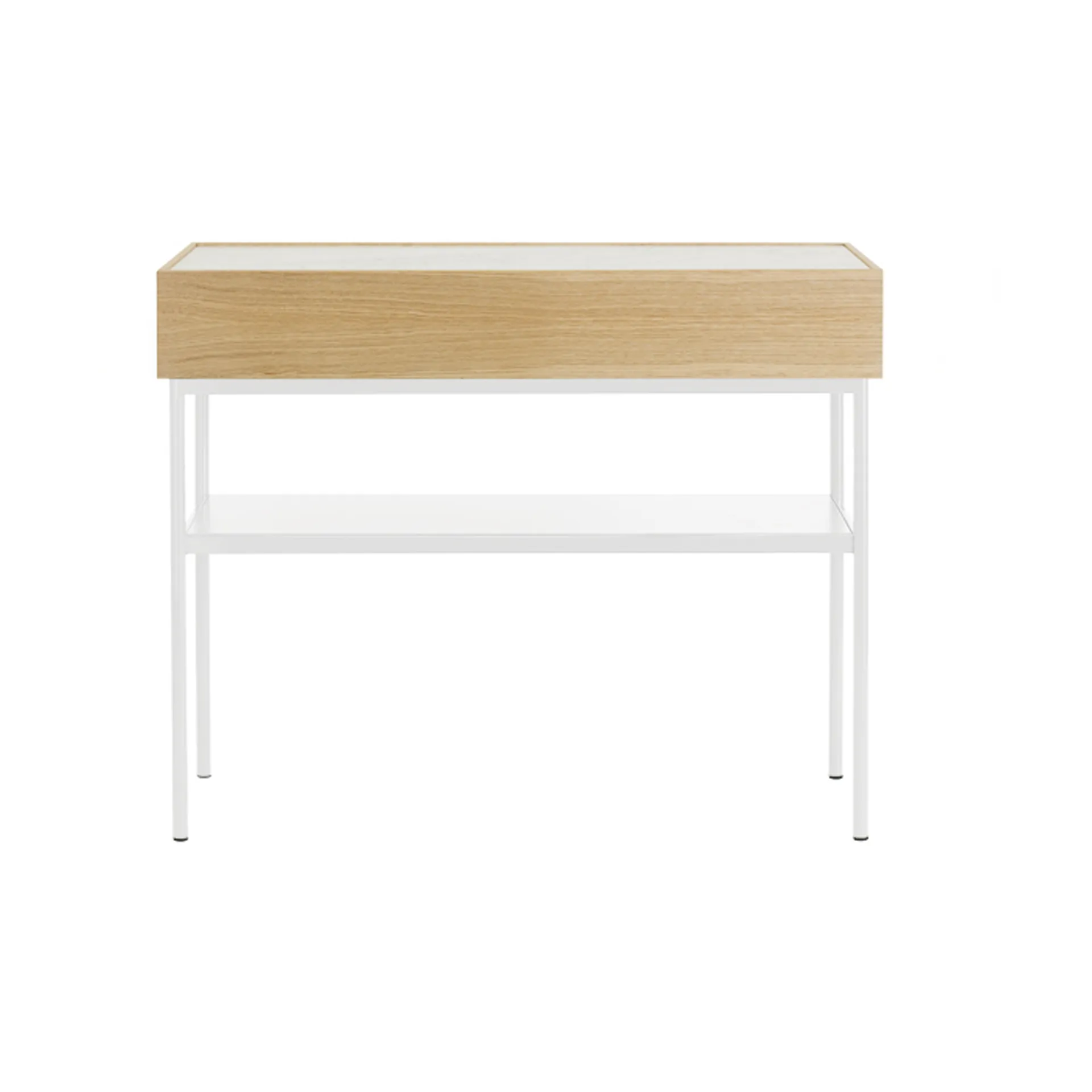 Asplund Luc 100 table console Chêne teinté blanc-plateau en Carrara marbre, P2