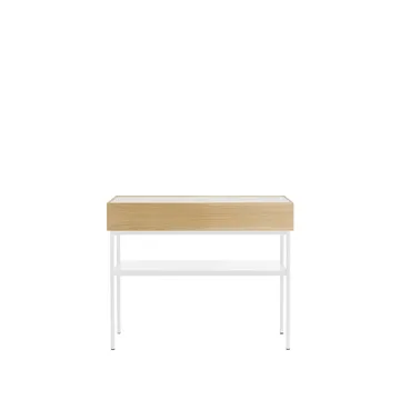 Luc 100 table console - Chêne teinté blanc-plateau en Carrara marbre, P2 - Asplund