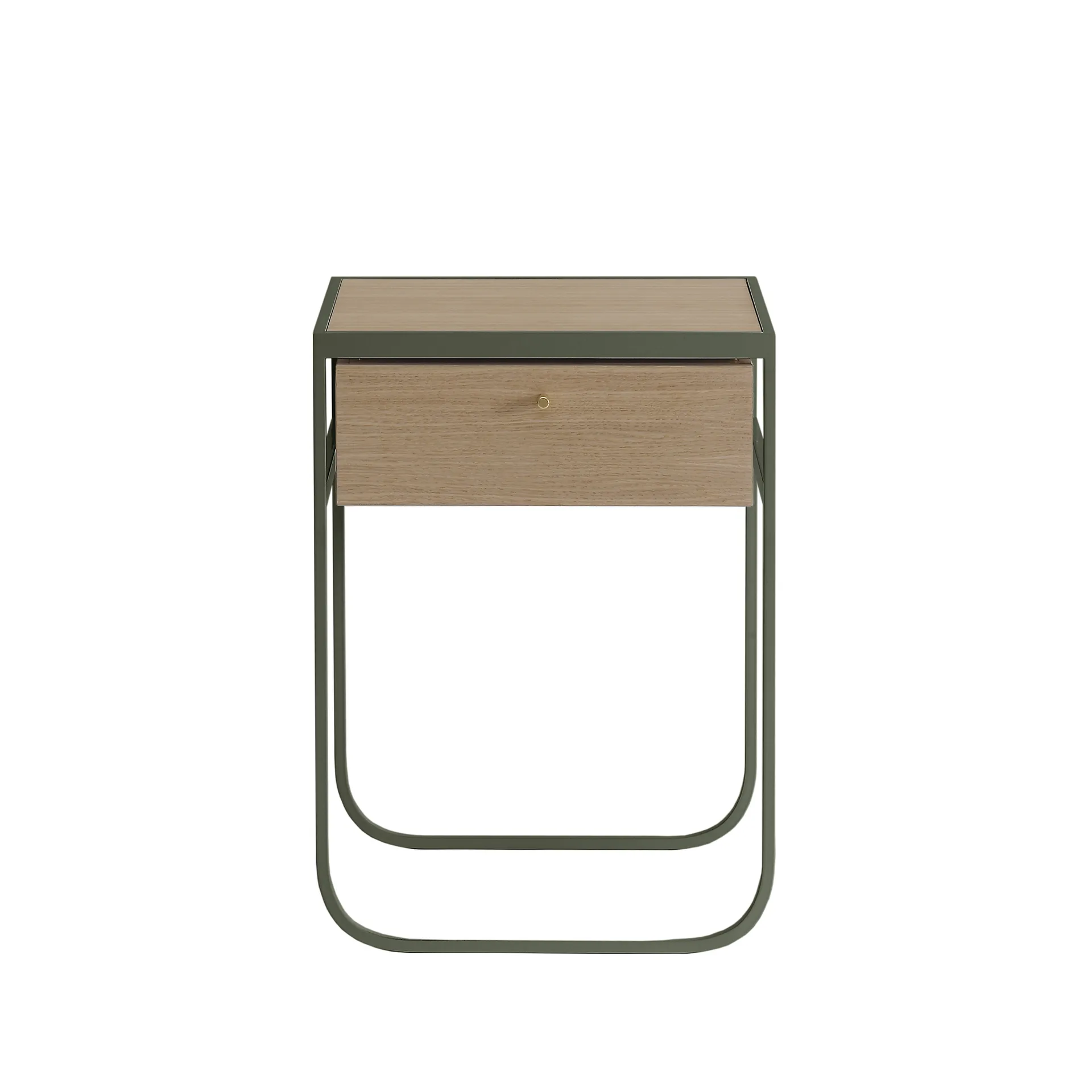 Nati Tati Drawer table de chevet, green khaki, chêne laqué blanc Asplund