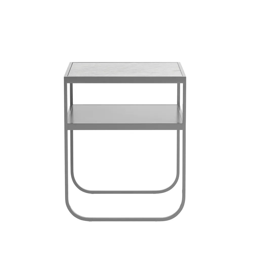 Nati Tati table de chevet, marbre blanc, support storm grey Asplund