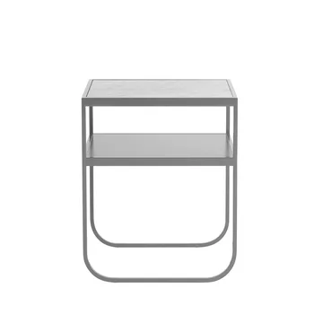 Nati Tati table de chevet - marbre blanc, support storm grey - Asplund