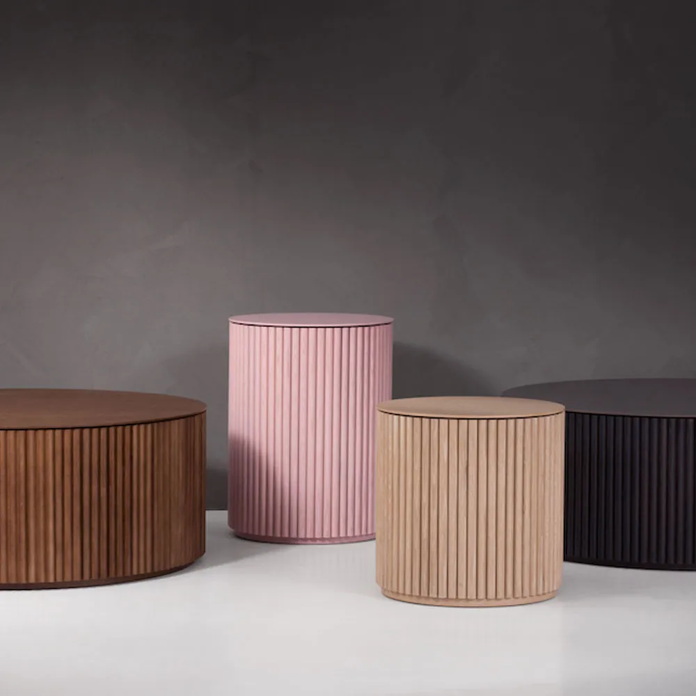 Petit Palais table d'appoint, chêne teinté gris foncé, h55 Asplund