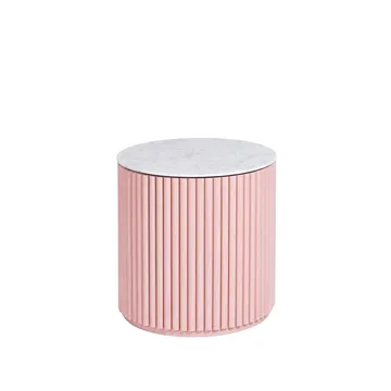 Petit Palais table d'appoint - dusty pink, h42, dessus en marbre carrara - Asplund